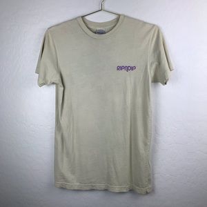 RipNDip Unisex Yellow T-Shirt Girl Cat Retro Butterflies